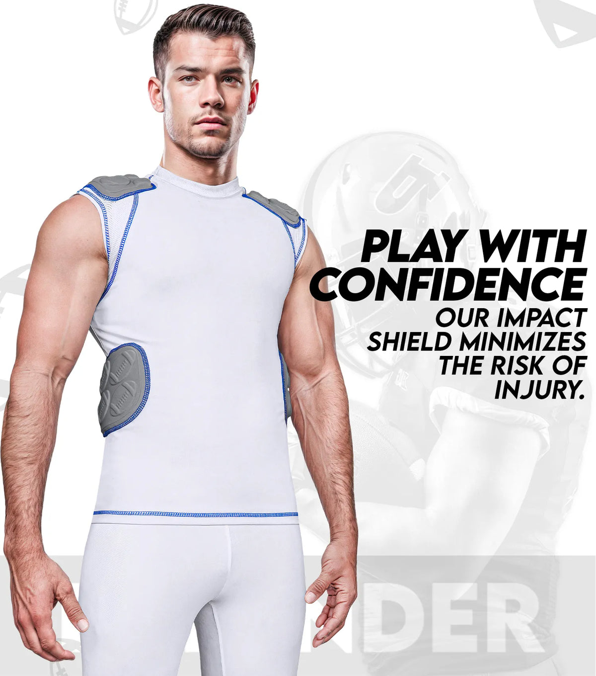 Defender 5 Pads Men’s Football Compression Shirt Black (adult)