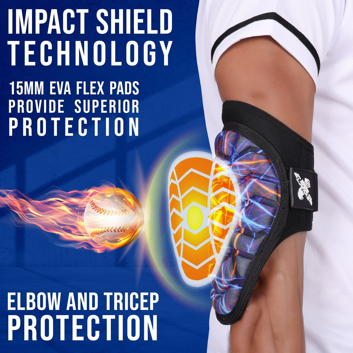 Defender Baseball Elbow Guard with Adjustable Strap (lazer)