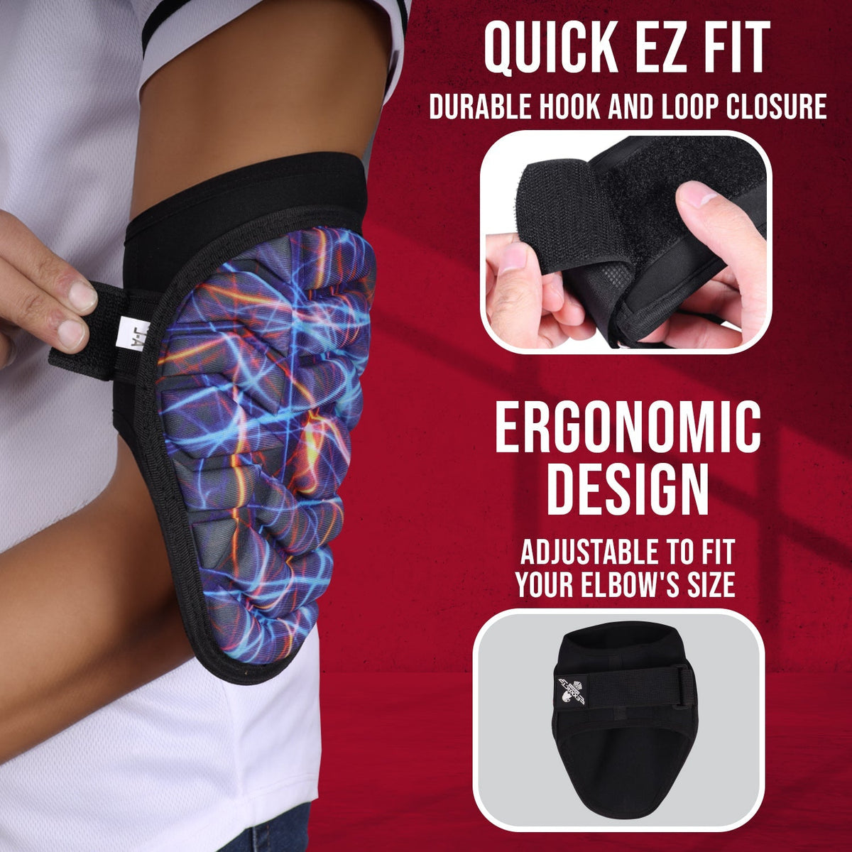 Defender Baseball Elbow Guard with Adjustable Strap (lazer)