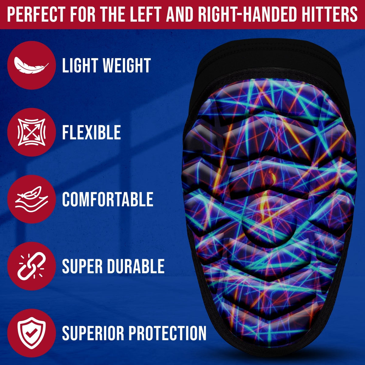 Defender Baseball Elbow Guard with Adjustable Strap (lazer)