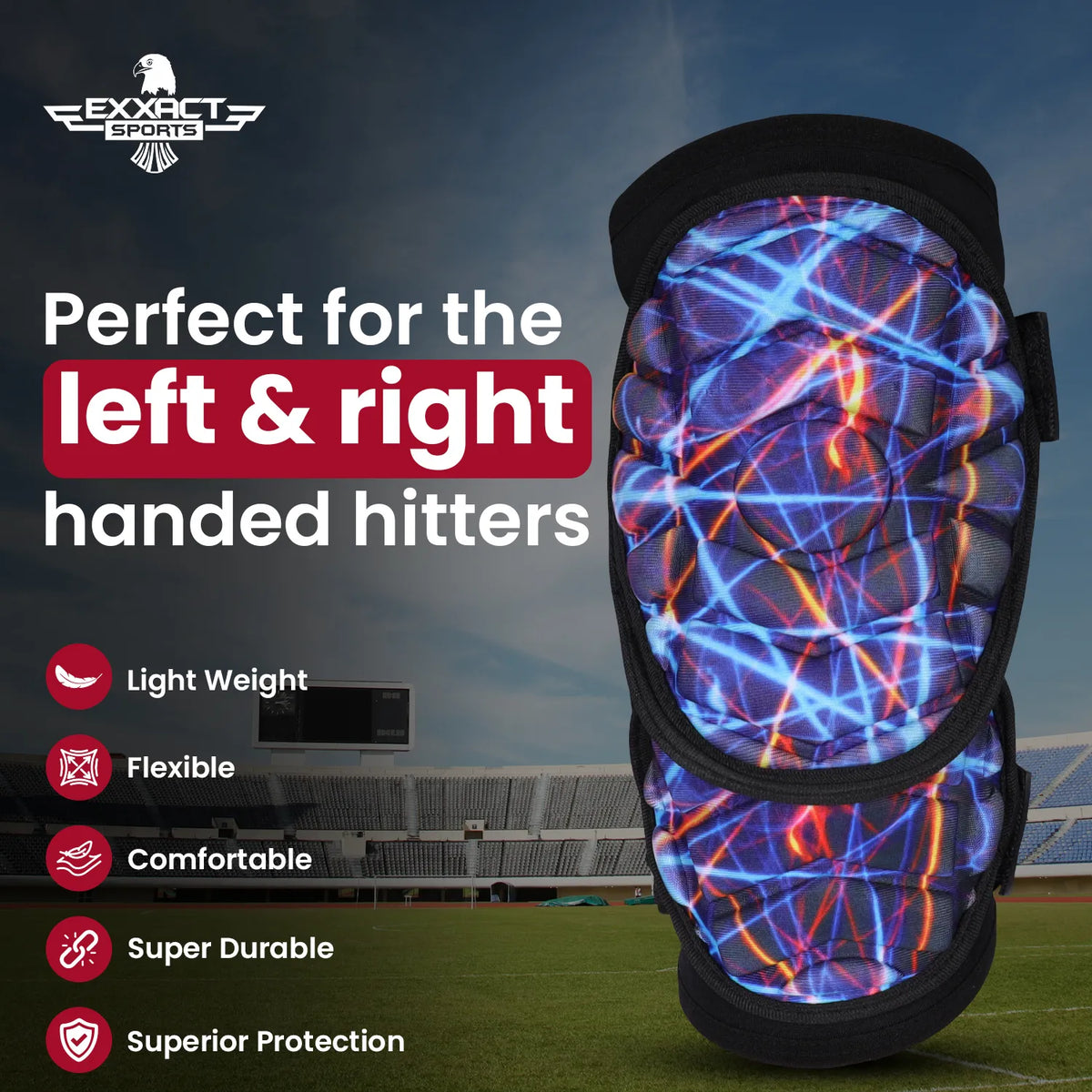 Defender Plus Baseball Elbow Guard with Adjustable Straps (lazer)-youth