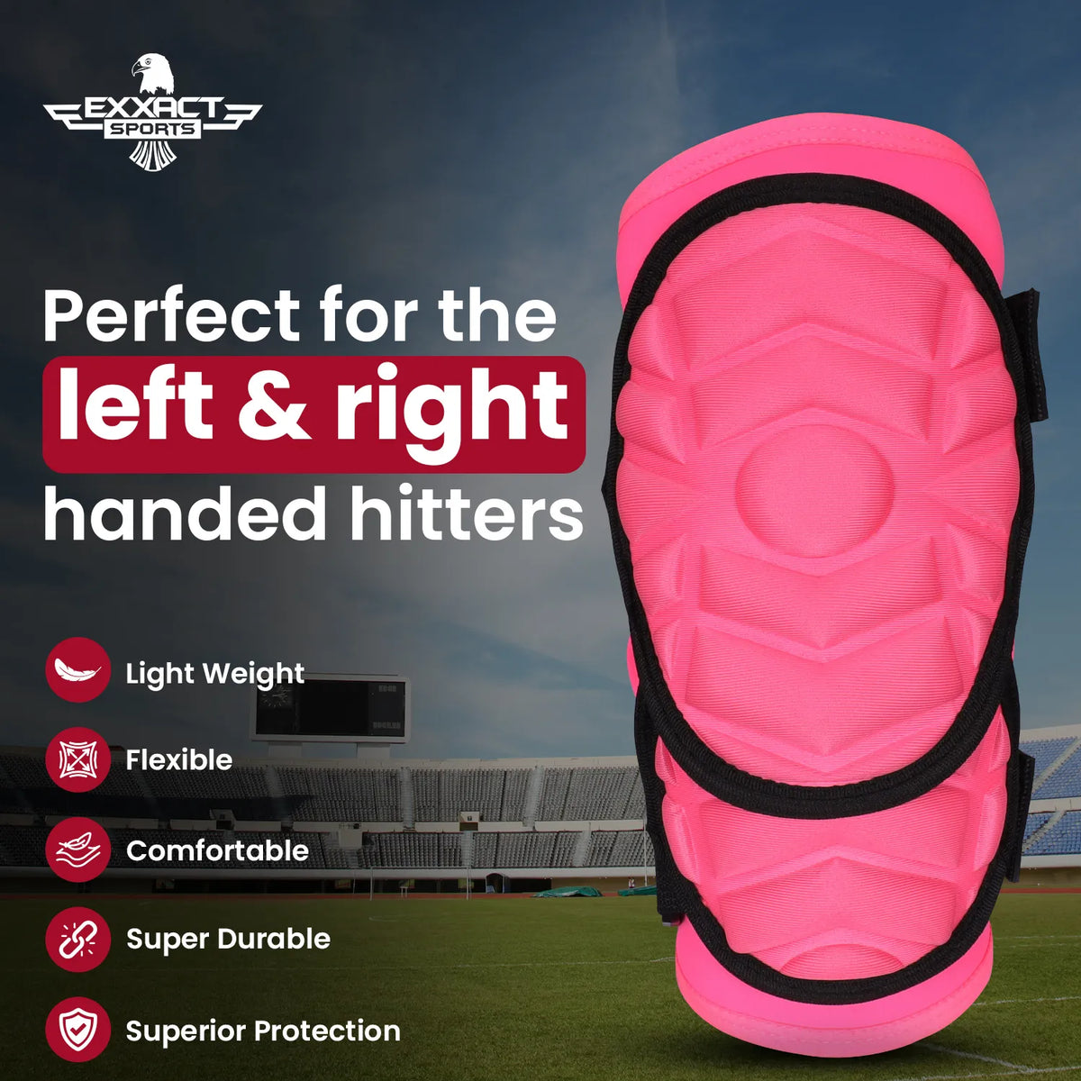 Defender Plus Baseball Elbow Guard with Adjustable Straps (pink)-youth