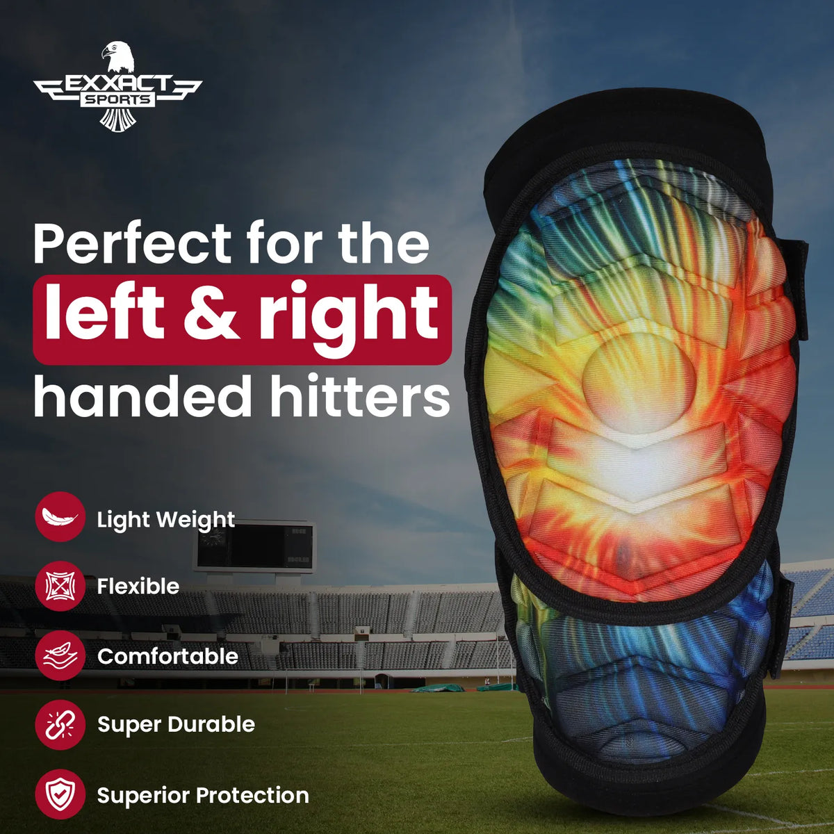 Defender Plus Baseball Elbow Guard with Adjustable Straps (tie Dye)-youth