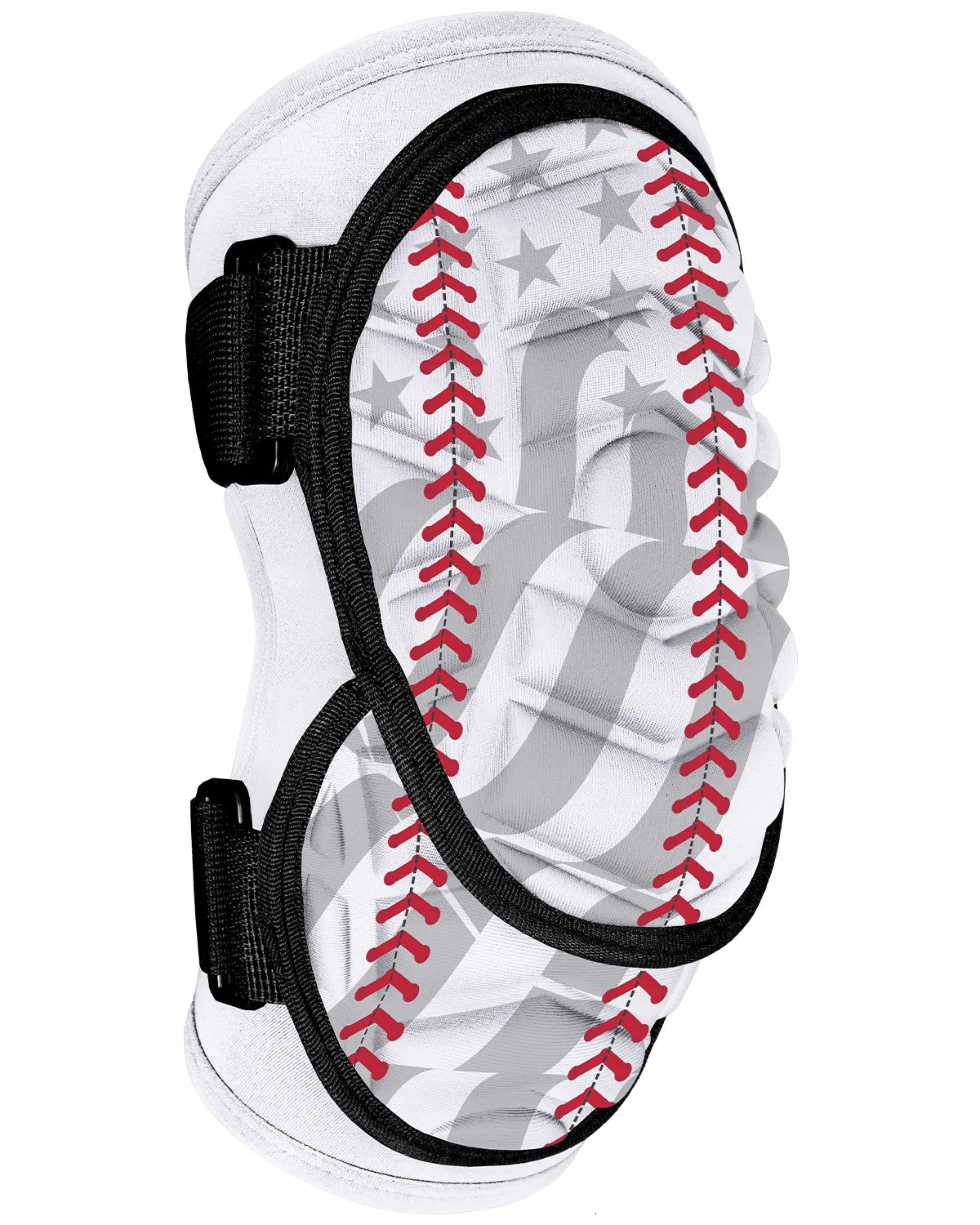 Defender Plus Baseball Elbow Guard with Adjustable Straps (white Flag)-youth