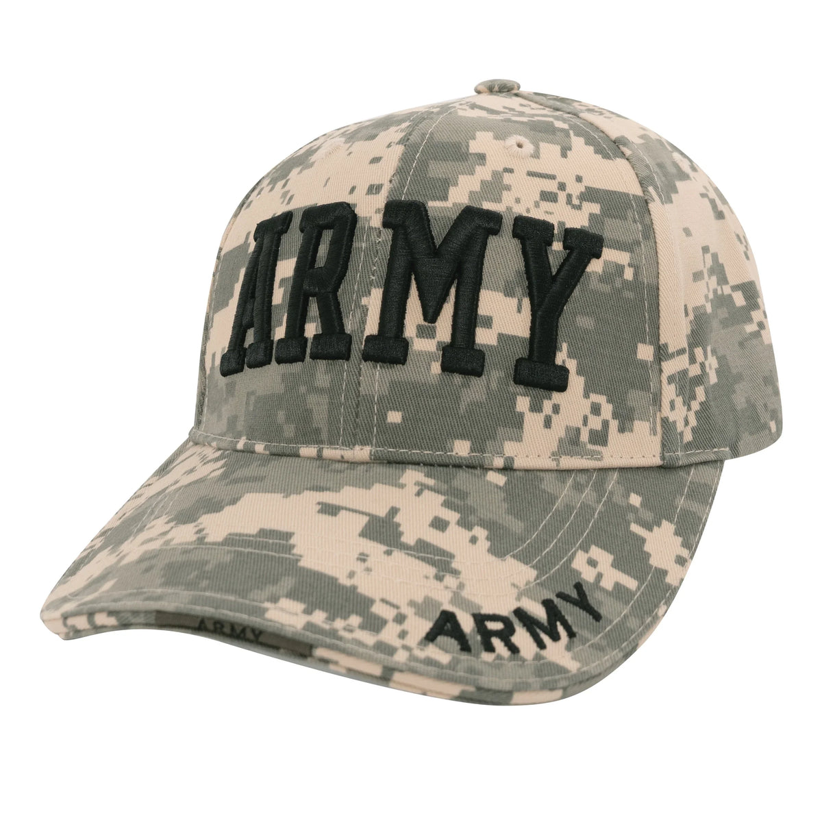 Deluxe Army Embroidered Low Profile Insignia Cap - Acu Digital Camo