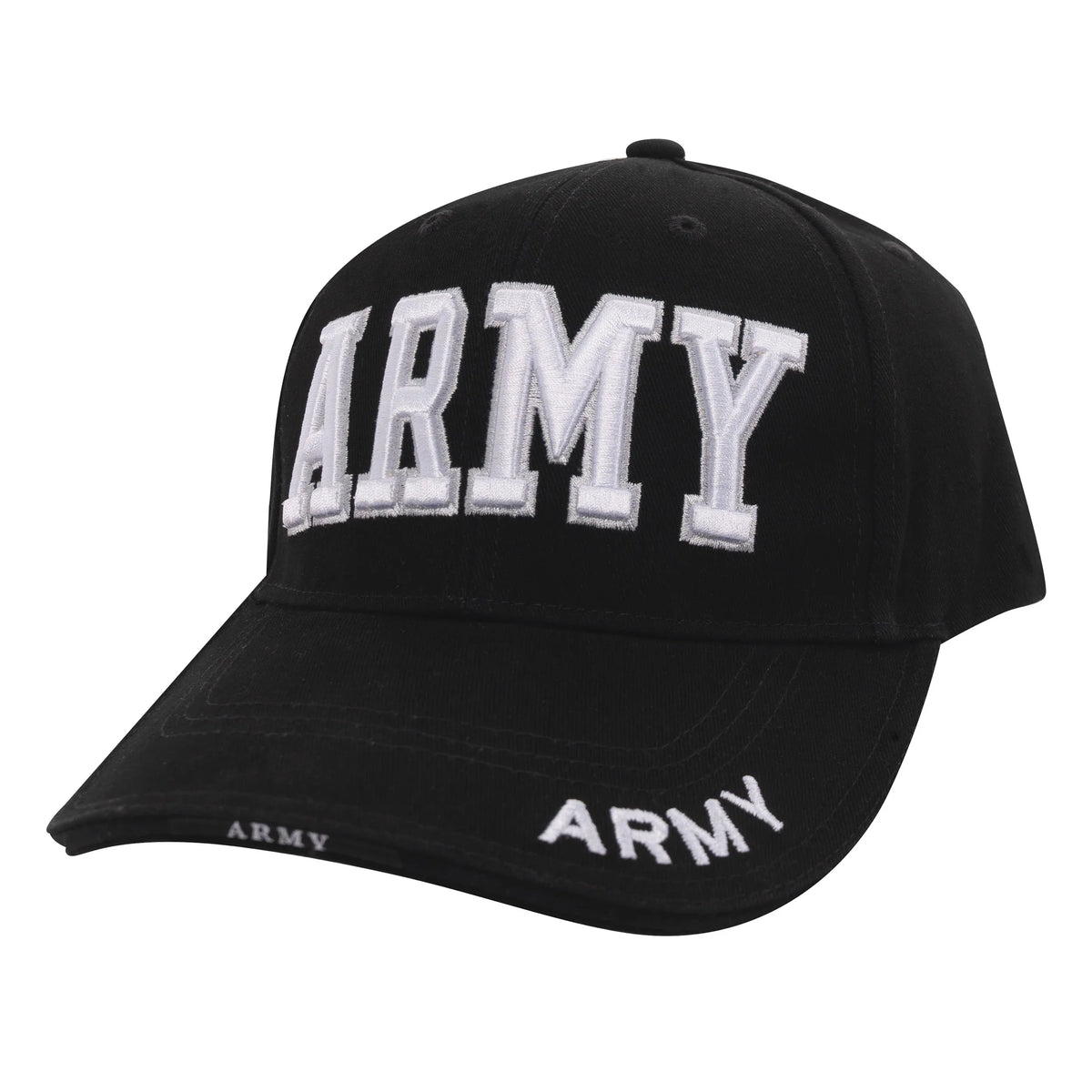 Deluxe Army Embroidered Low Profile Insignia Cap - Black