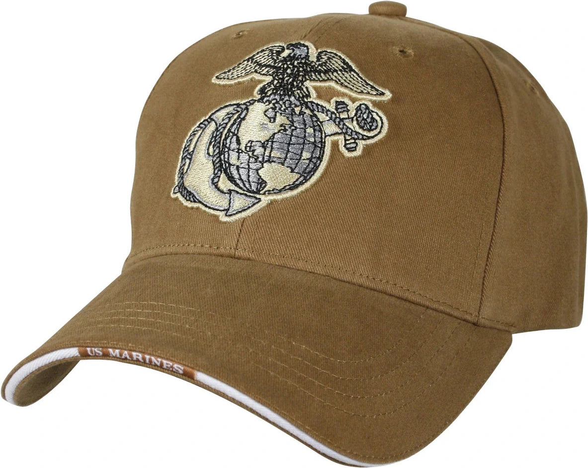 Deluxe Eagle Globe & Anchor Low Profile Cap - Coyote Brown