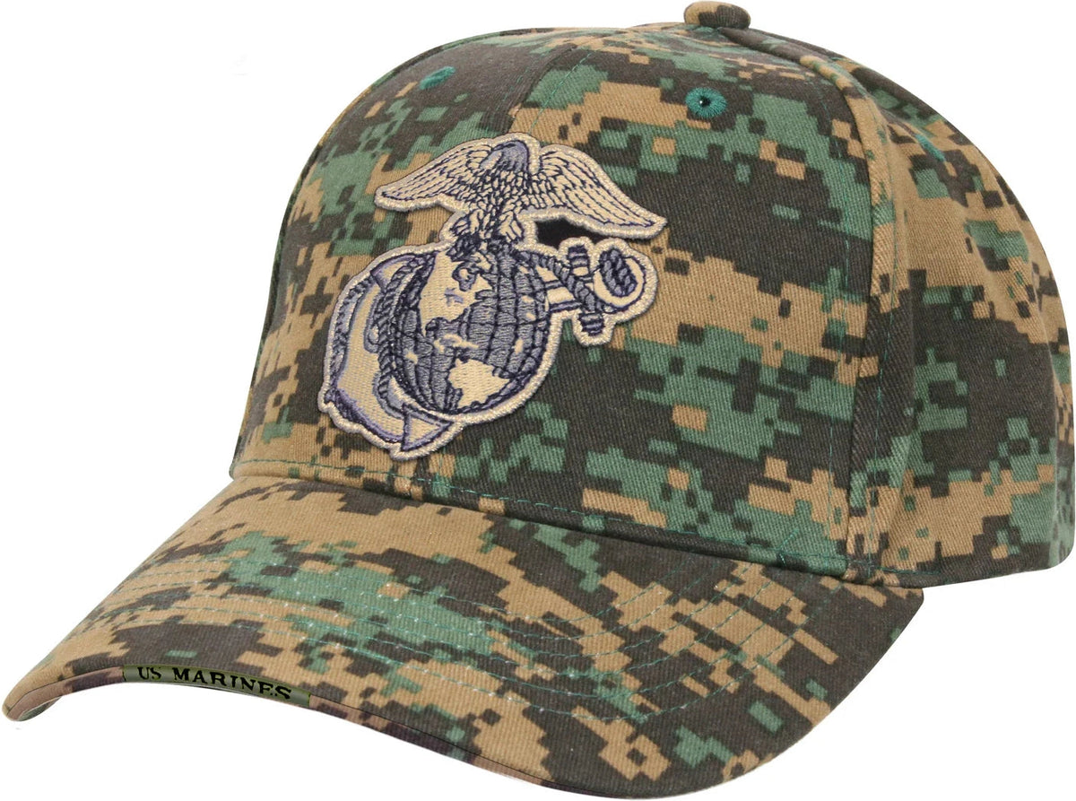Deluxe Eagle Globe & Anchor Low Profile Cap - Woodland Digital Camo