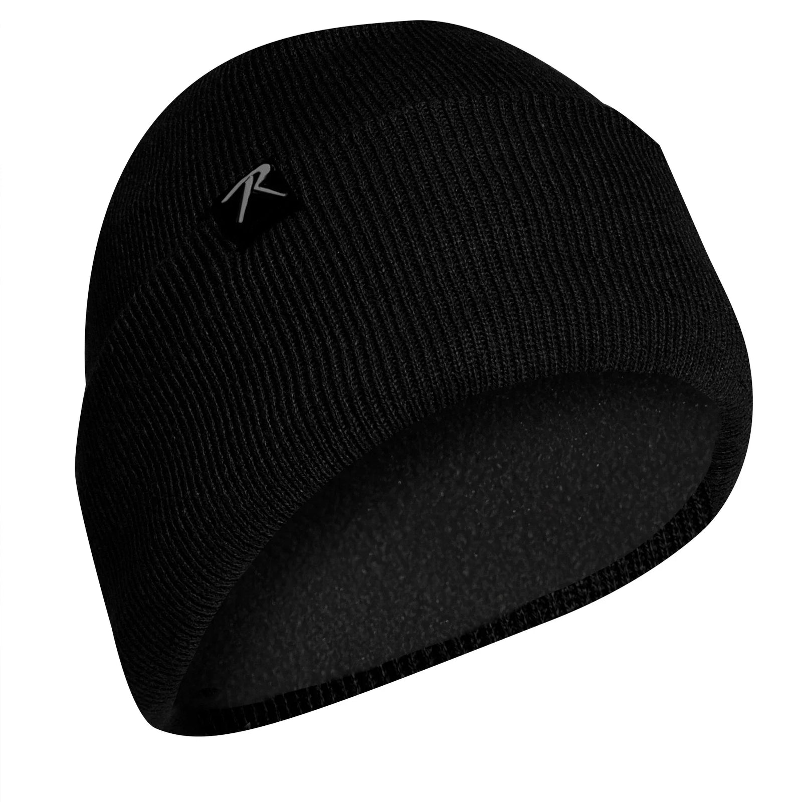 Deluxe Fine Knit Fleece-lined Watch Cap - Black