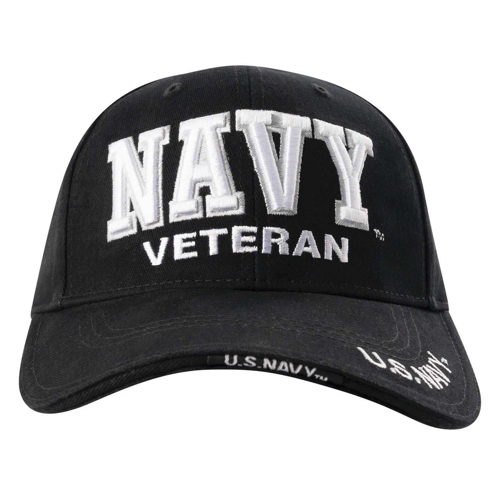 Deluxe Low Profile Military Branch Veteran Cap - Navy