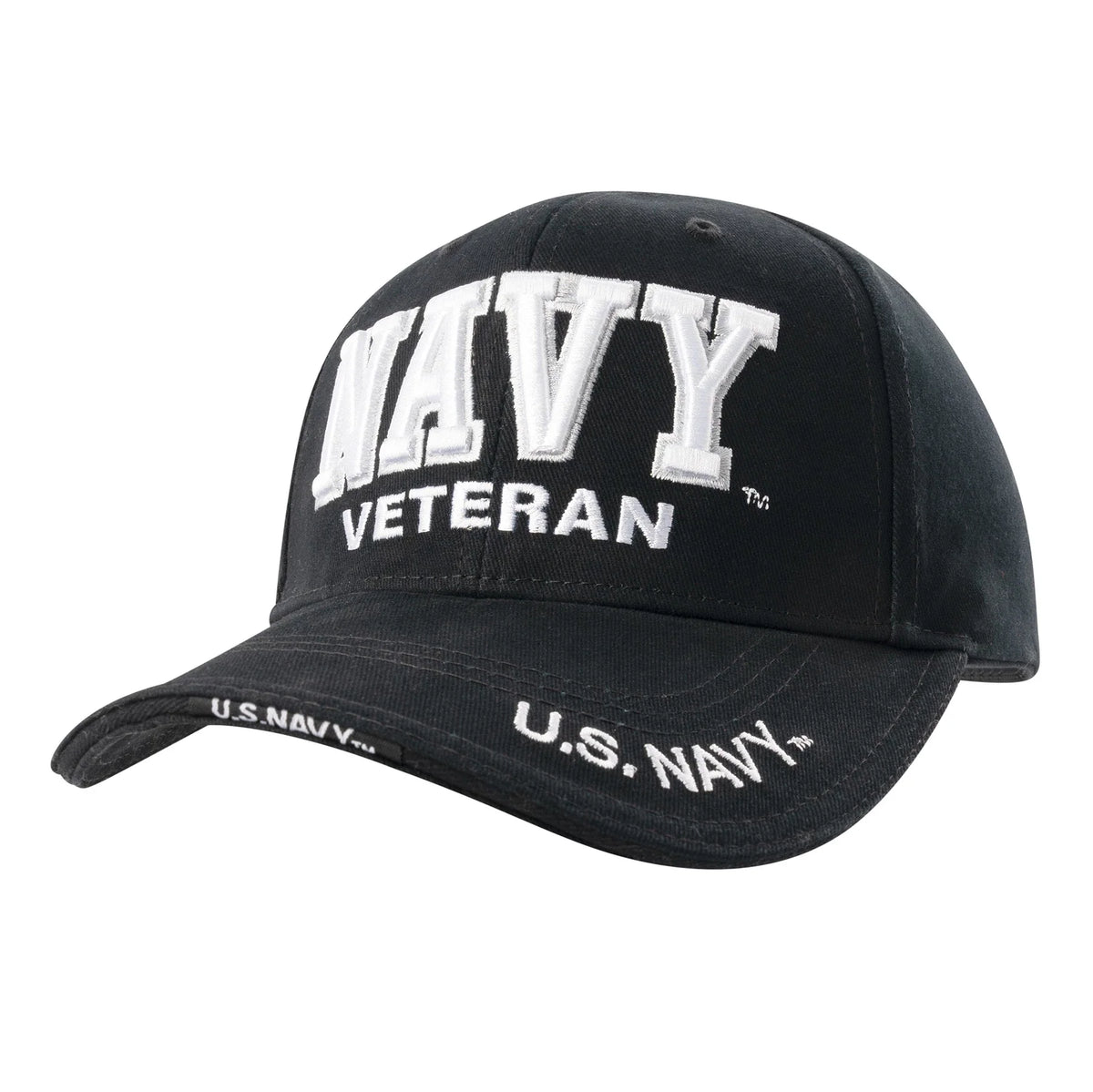 Deluxe Low Profile Military Branch Veteran Cap - Navy