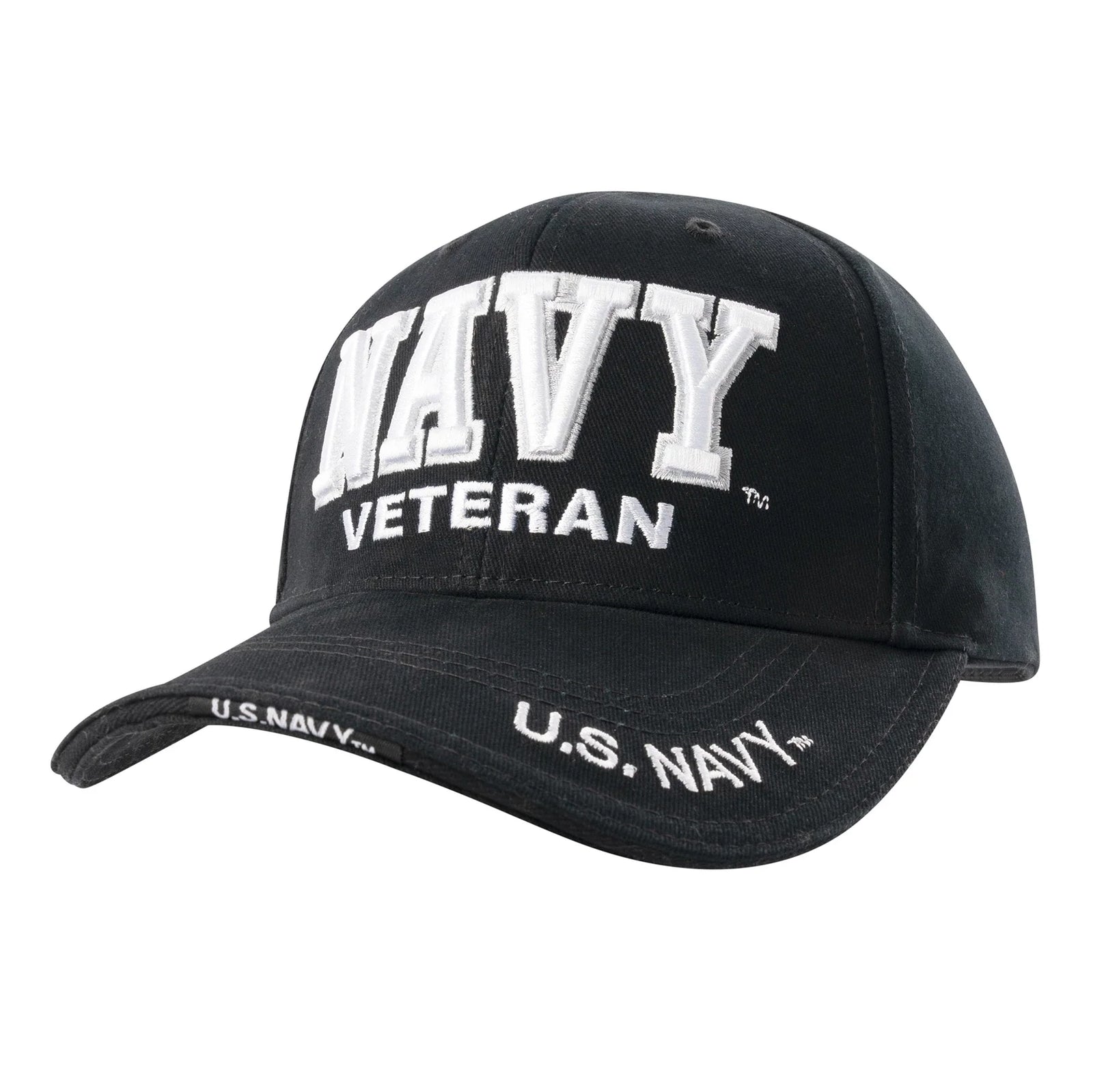 Deluxe Low Profile Military Branch Veteran Cap - Navy