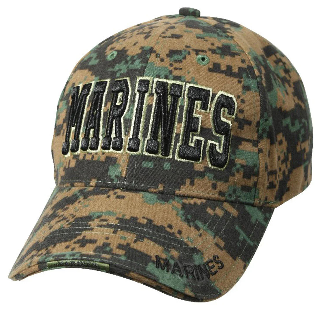 Deluxe Marines Low Profile Insignia Cap - Woodland Digital Camo