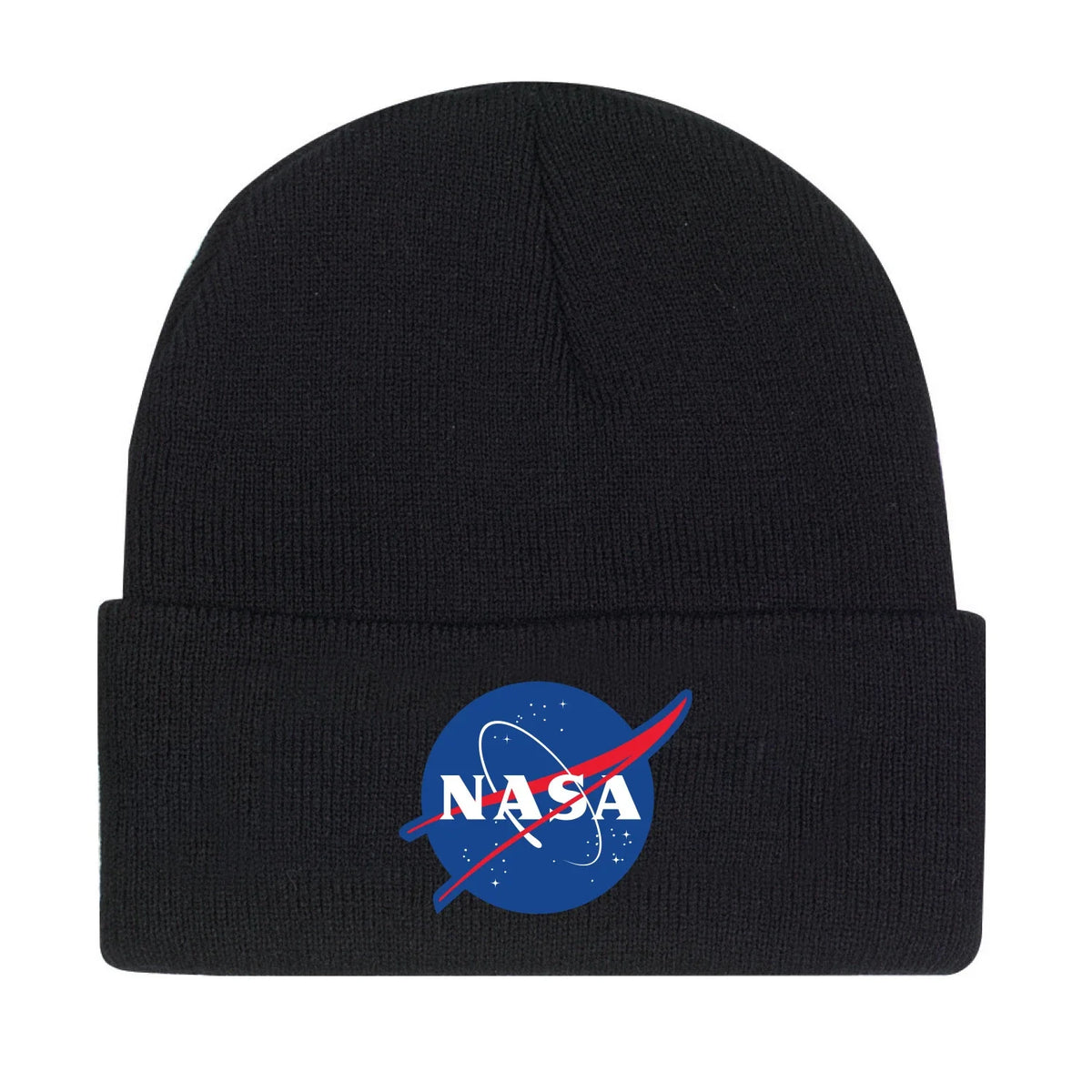 Deluxe Nasa Meatball Logo Embroidered Watch Cap - Black