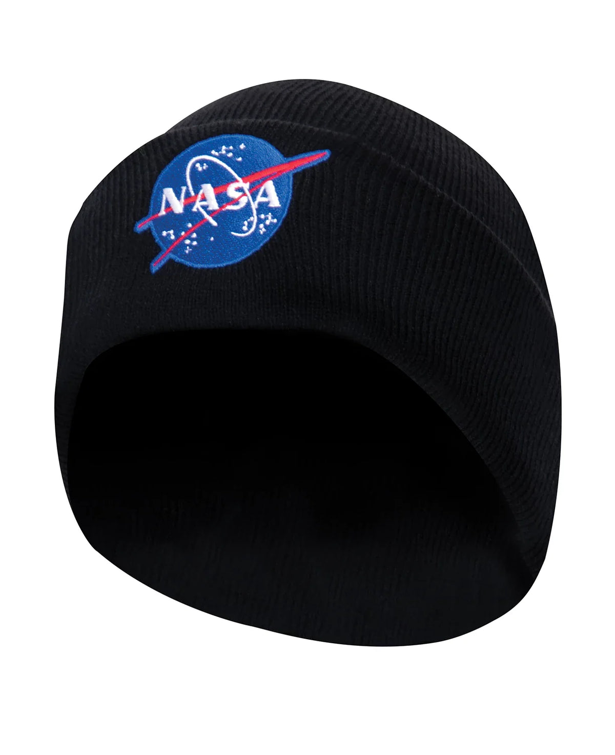 Deluxe Nasa Meatball Logo Embroidered Watch Cap - Black