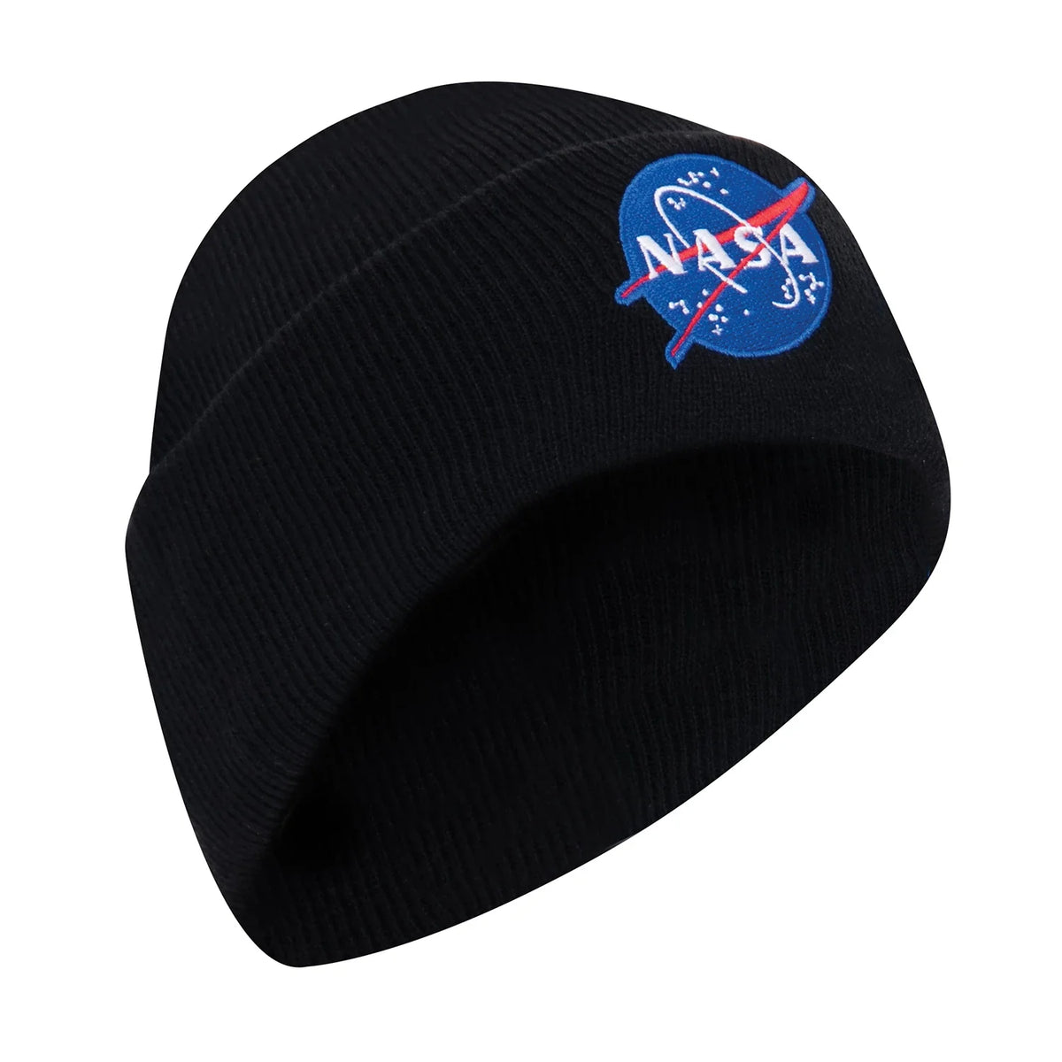 Deluxe Nasa Meatball Logo Embroidered Watch Cap - Black