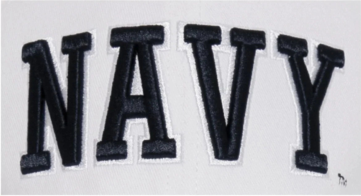 Deluxe Navy Low Profile Cap - White