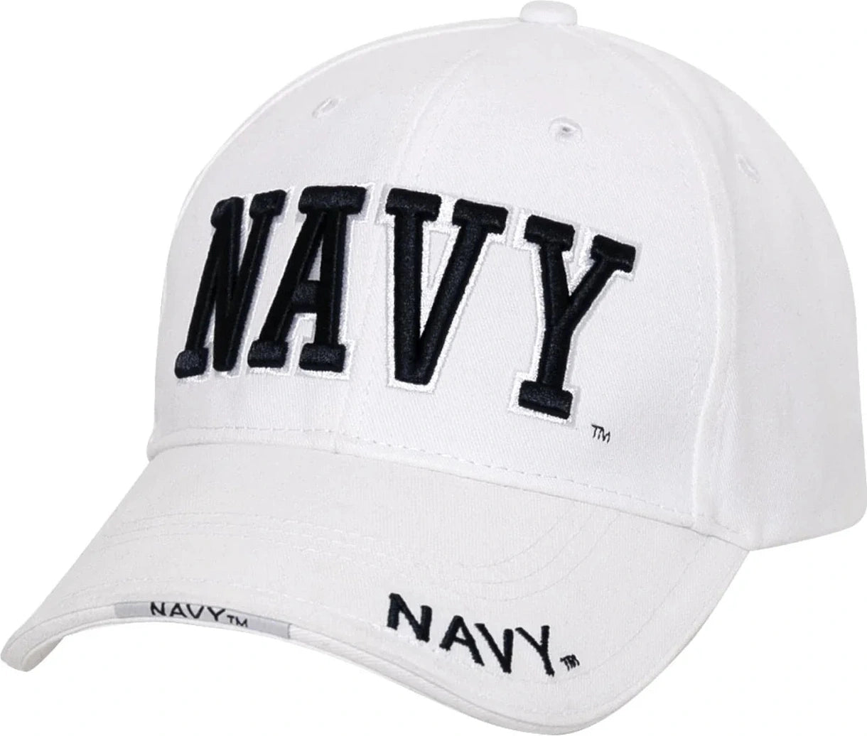 Deluxe Navy Low Profile Cap - White