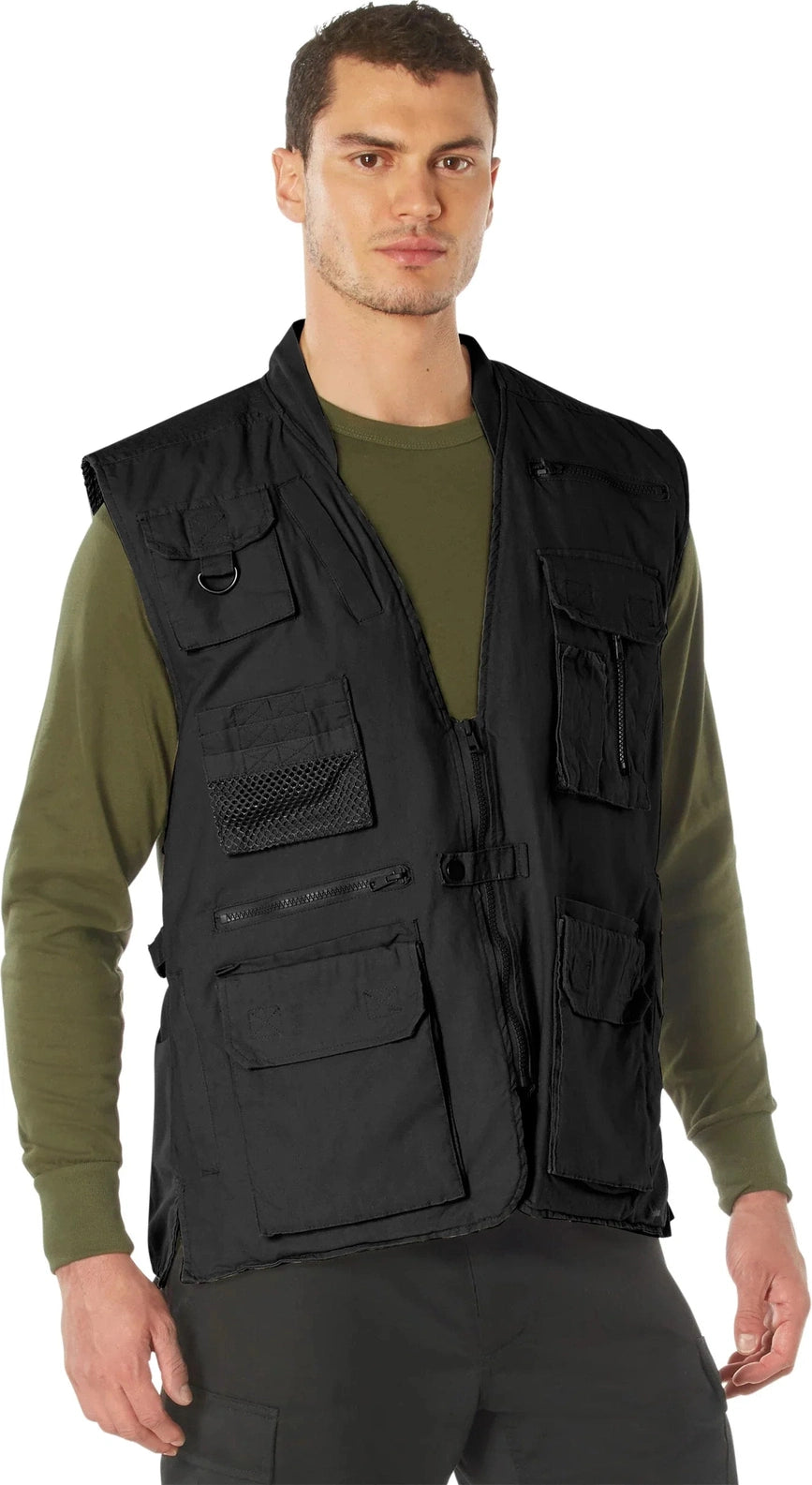 Deluxe Safari Outback Vest - Black / s