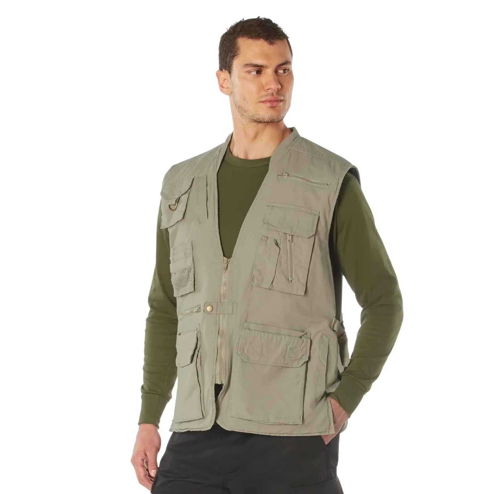 Deluxe Safari Outback Vest - Khaki / 4xl