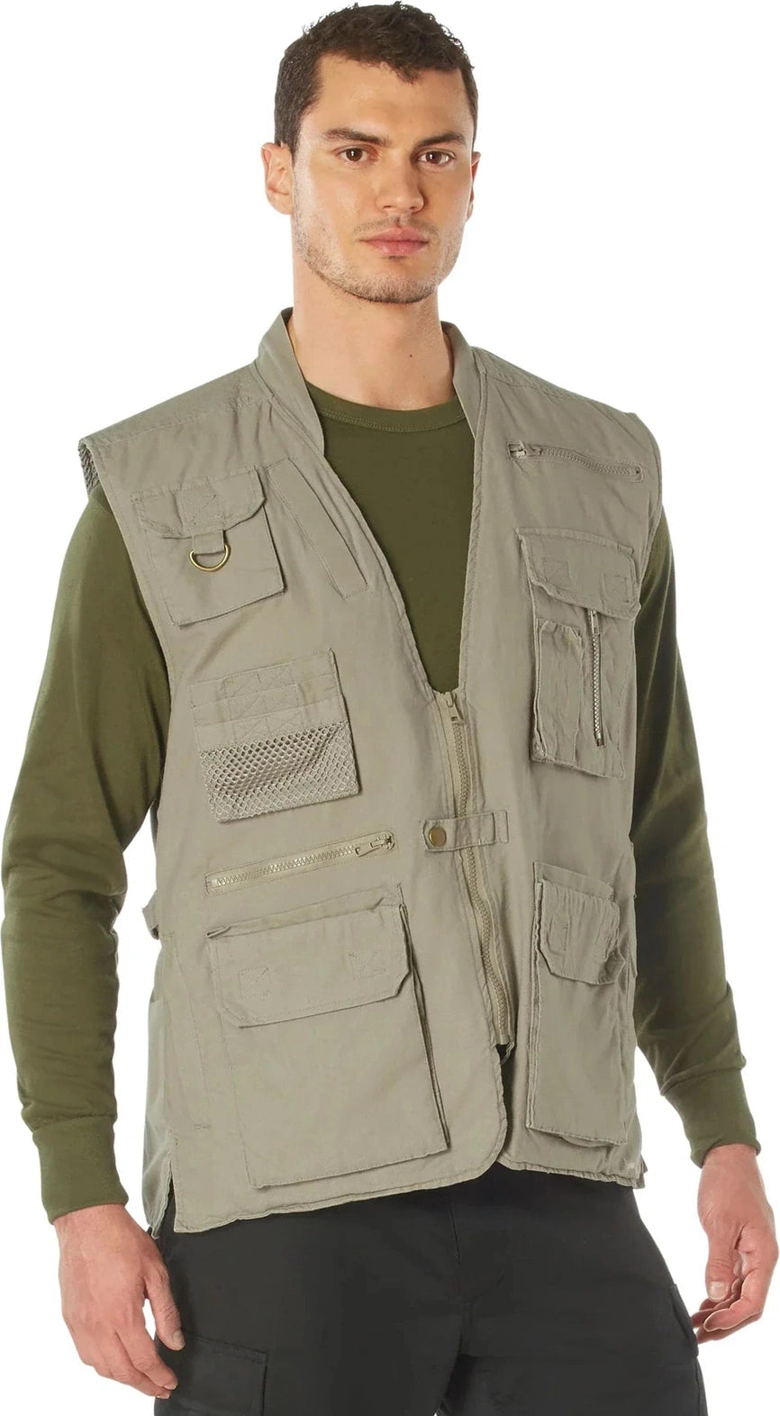 Deluxe Safari Outback Vest - Khaki / 4xl