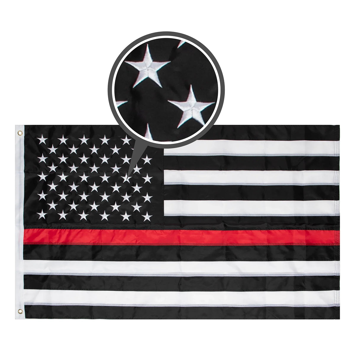Deluxe Thin Red Line Flag / 3’ x 5’