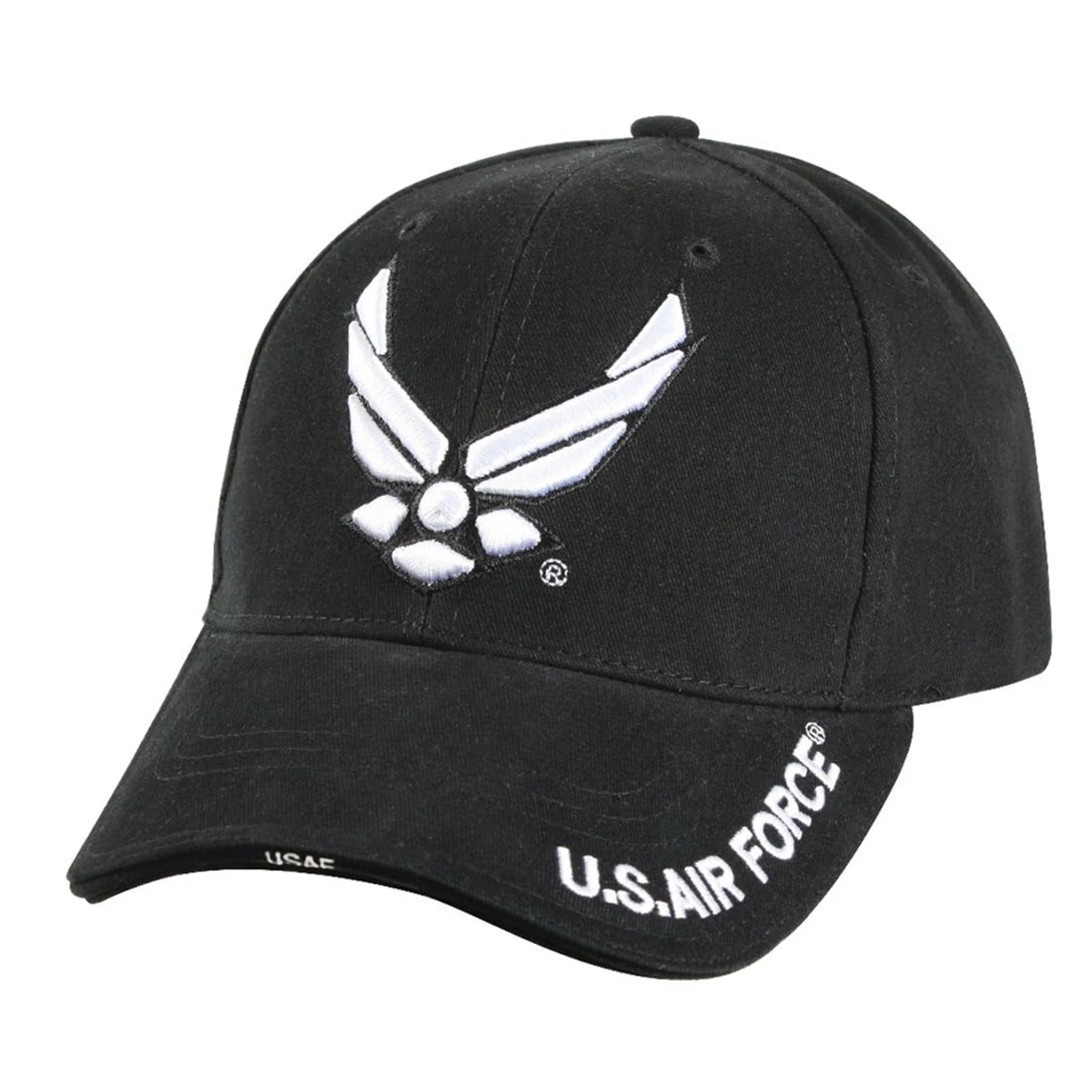 Deluxe U.s. Air Force Wing Low Profile Insignia Cap - White