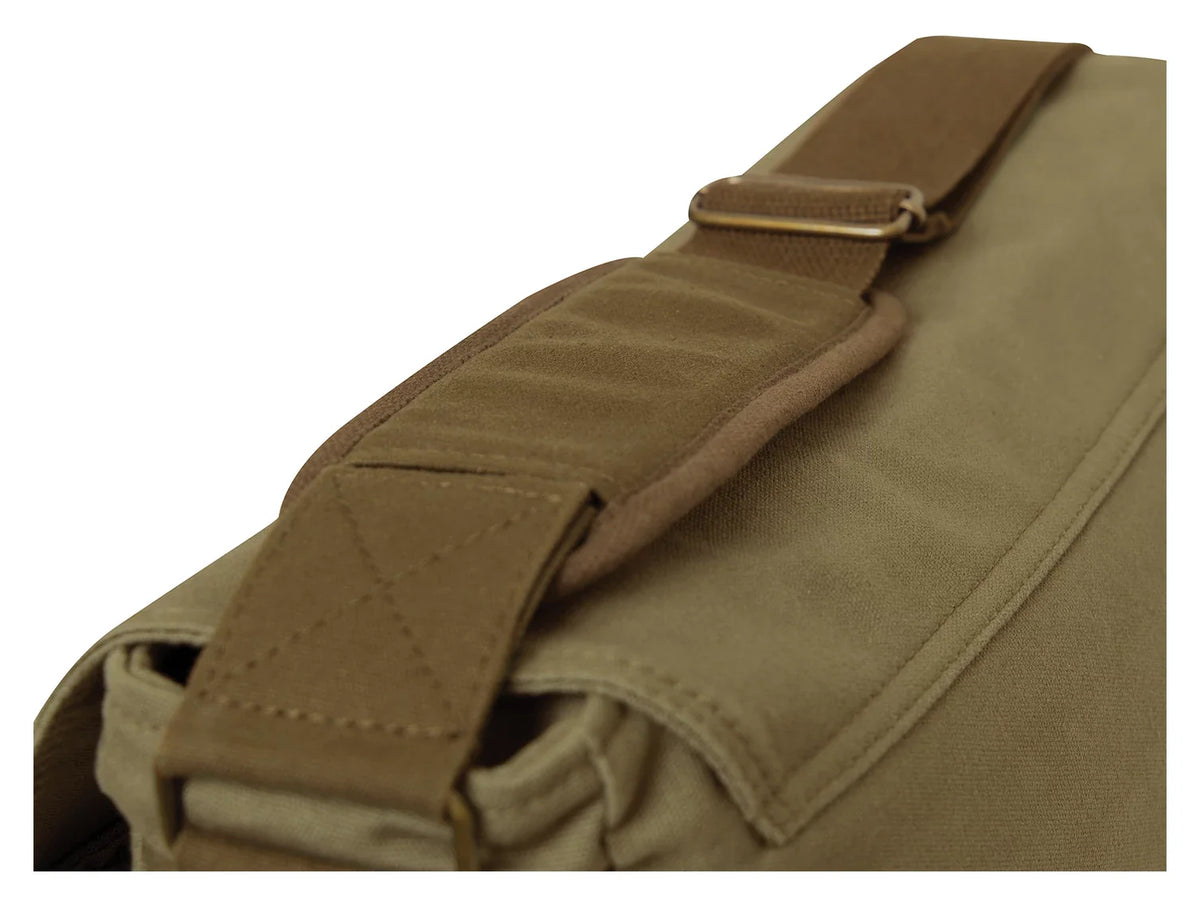 Deluxe Vintage Canvas Messenger Bag - Olive Drab