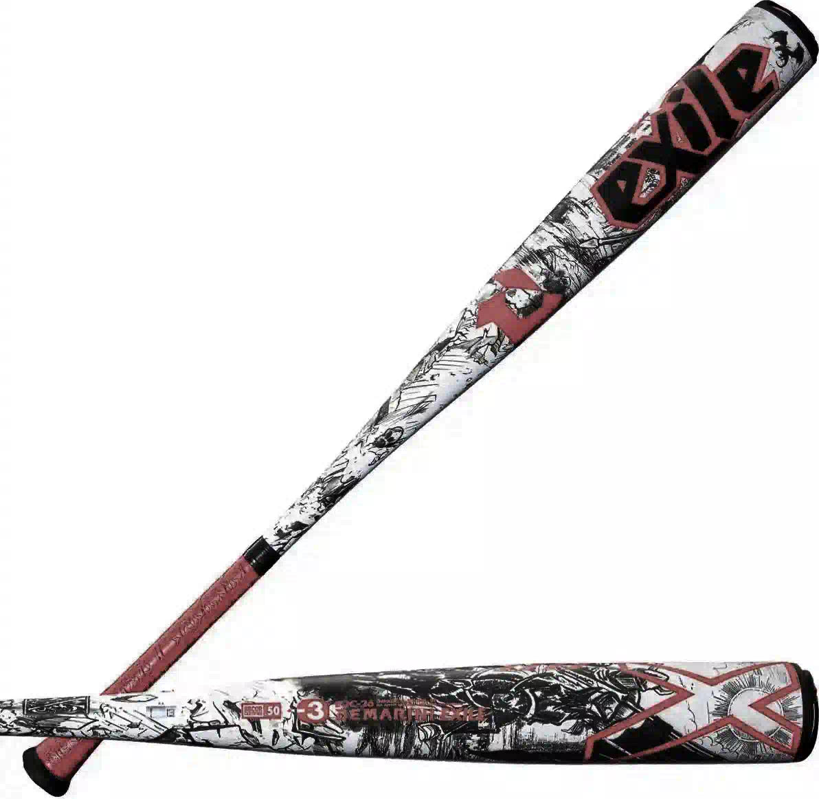 DeMarini 2026 Exile (-3) BBCOR Bat WBD2589010 - Red White Black