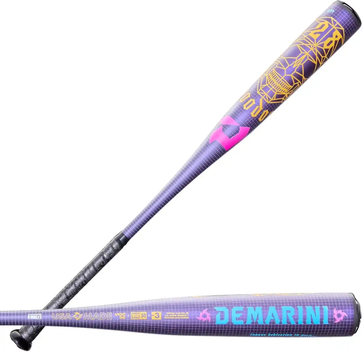 Demarini 2026 Voodoo one (-3) Bbcor Bat Wbd2587010 - Purple Yellow Pink