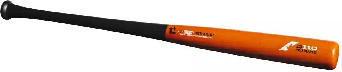 Demarini D110 Pro Maple Wood Composite Baseball Bat Wbd2372010 - Black Orange