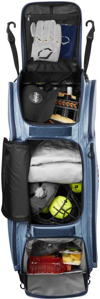 DeMarini Special Ops V2 Baseball Softball Wheeled Bag - Royal Gray - HIT a Duble - 3