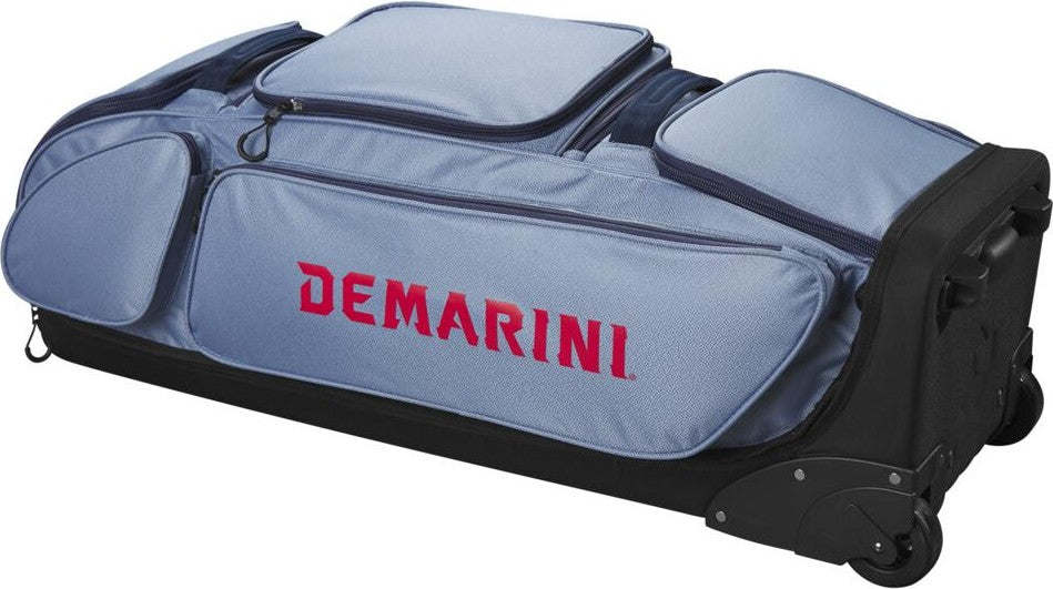 DeMarini Special Ops V2 Baseball Softball Wheeled Bag - Royal Gray - HIT a Duble - 1