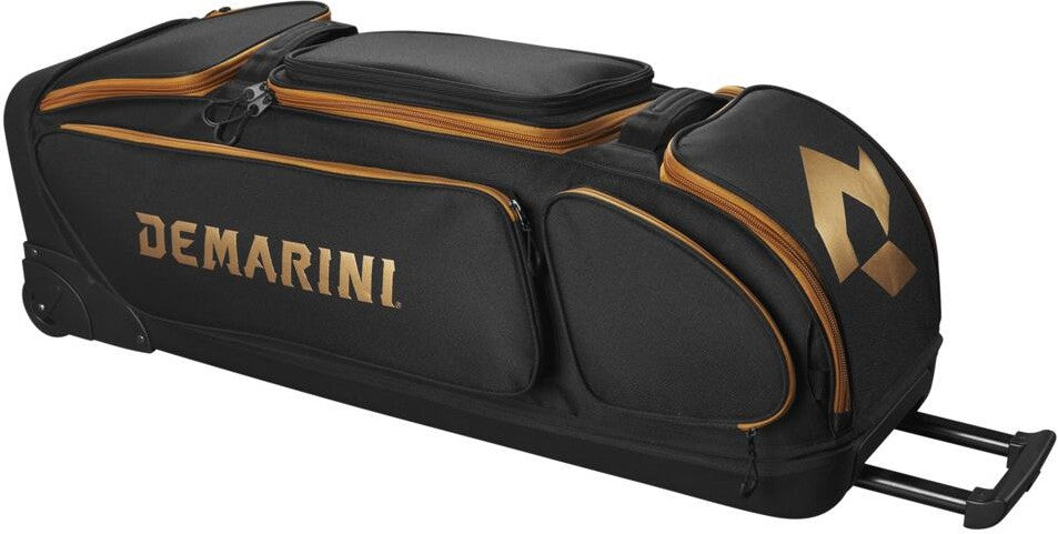 DeMarini Special Ops V2 Baseball Softball Wheeled Bag - Black Copper - HIT a Double - 3