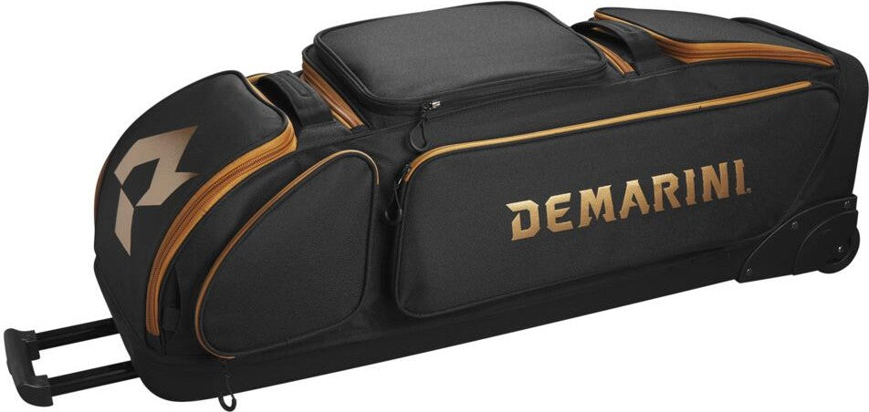 DeMarini Special Ops V2 Baseball Softball Wheeled Bag - Black Copper - HIT a Double - 6