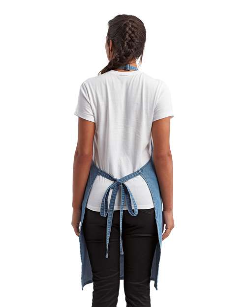 Denim Blue Recycled Bib Apron with Pocket - RP154