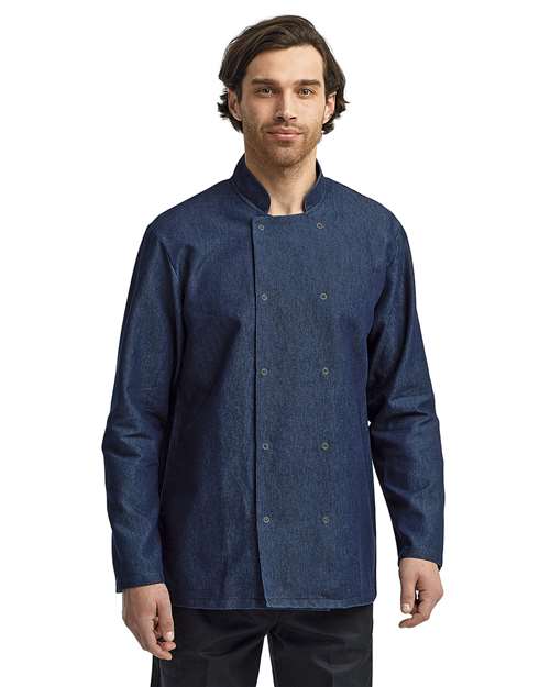 Denim Blue Unisex Denim Chef&#39;s Jacket - RP660