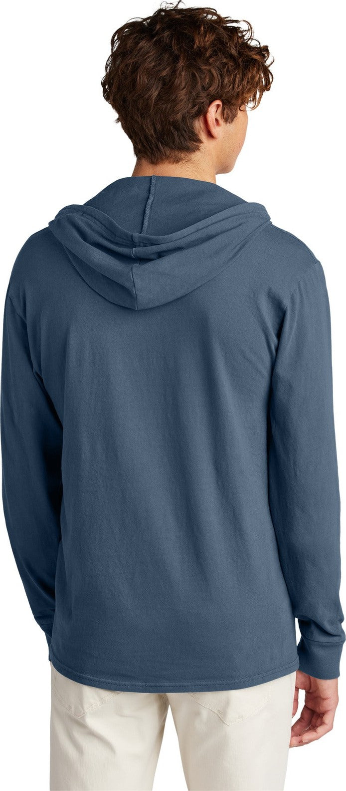 DenimBlue Port & Co Beach Wash Garment-Dyed Pullover Hooded Tee PC099H