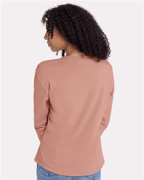 Desert Pink Women&#39;s Cotton Relaxed Long Sleeve T-Shirt - 3911