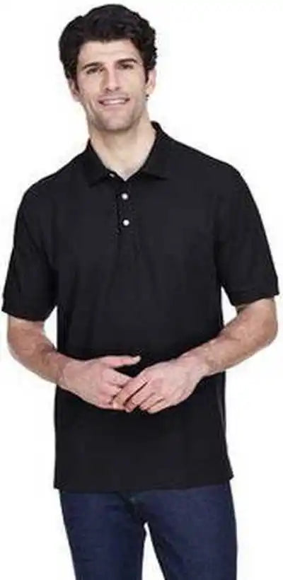 Devon &amp; Jones D100 Men’s Pima Pique Short Sleeve Polo Black