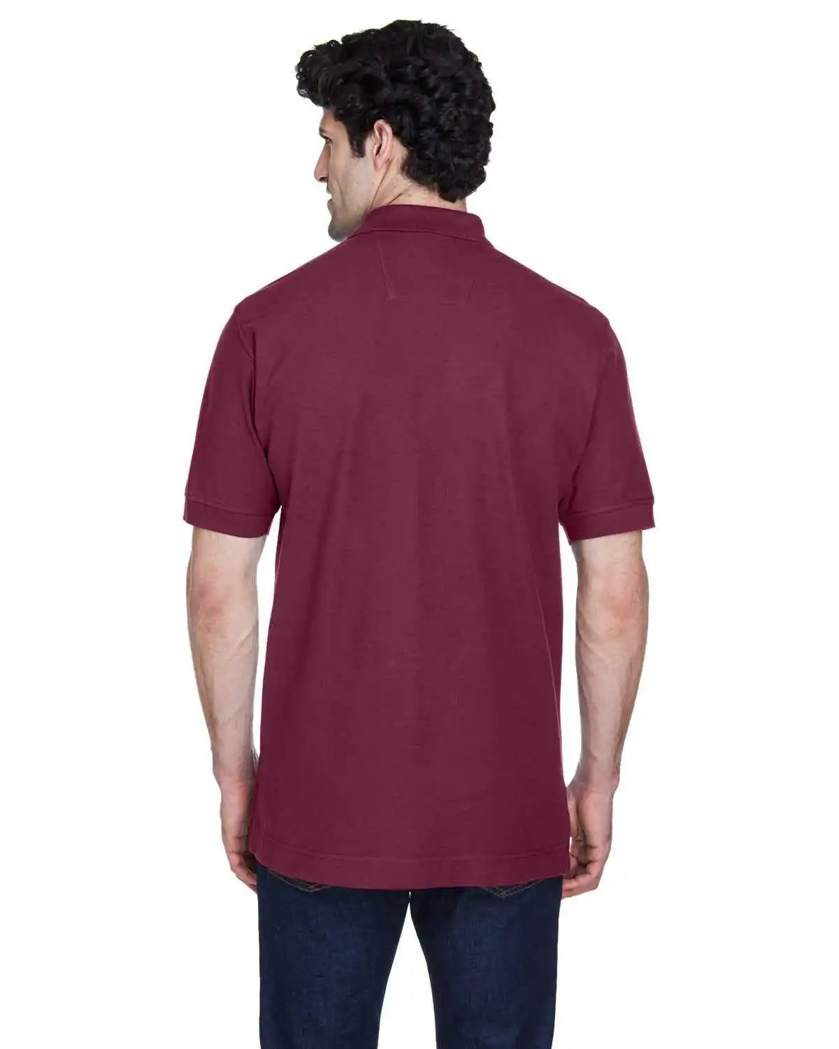 Devon &amp; Jones D100 Men’s Pima Pique Short-sleeve Polo - Burgundy