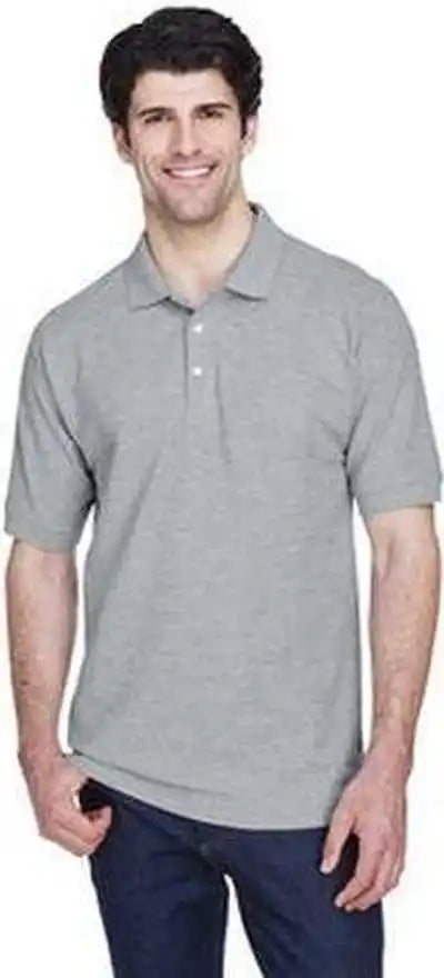 Devon &amp; Jones D100 Men’s Pima Pique Short-sleeve Polo - Gray Heather