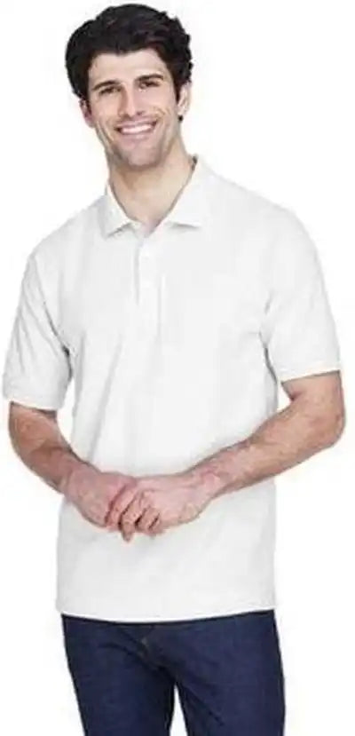 Devon &amp; Jones D100 Men’s Pima Pique Short Sleeve Polo White