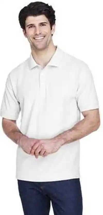 Devon &amp; Jones D100 Men’s Pima Pique Short Sleeve Polo White