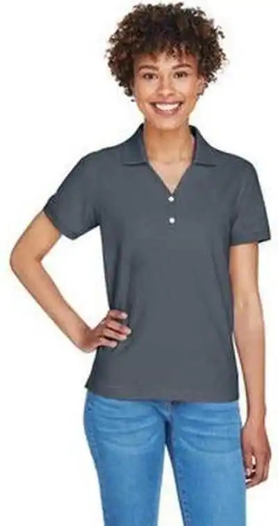 Devon & Jones D100w Ladies’ Pima Pique y Collar Polo Graphite