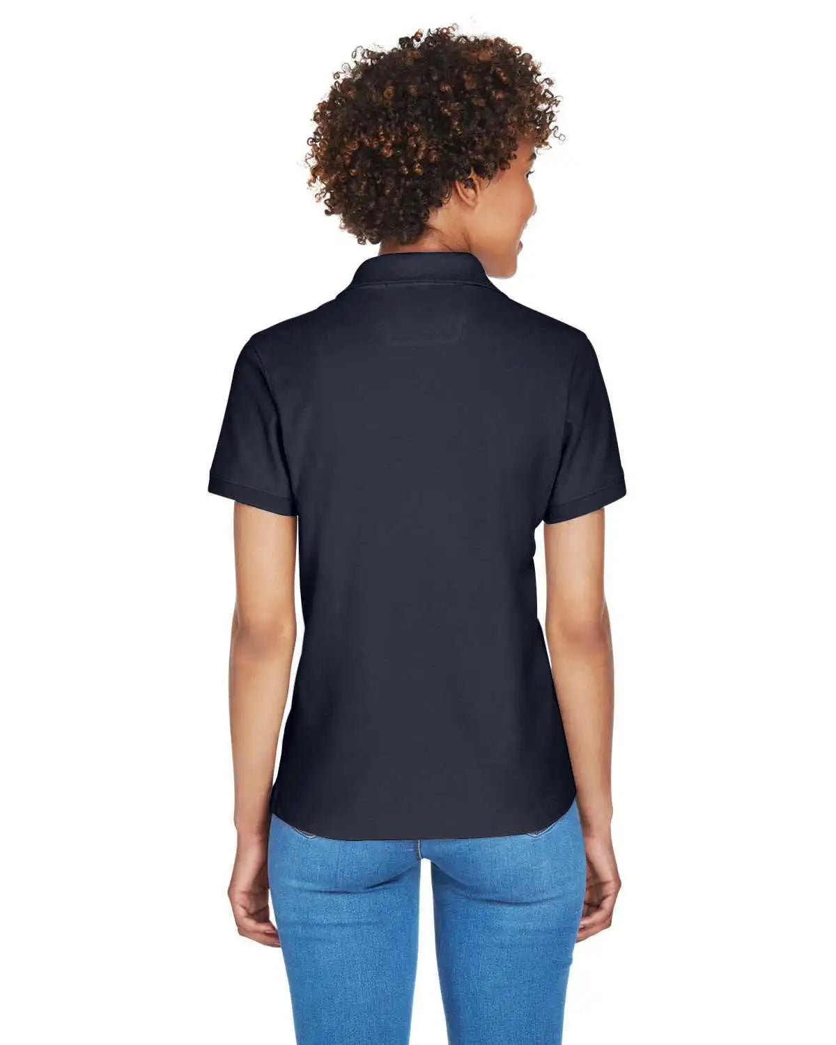 Devon & Jones D100w Ladies’ Pima Pique Y-collar Polo - Navy