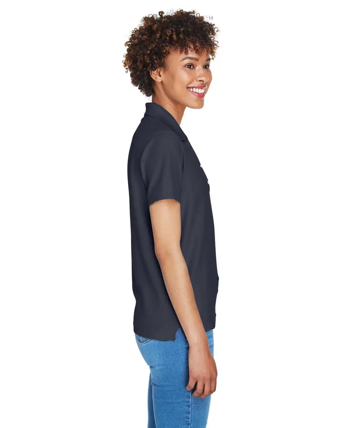 Devon & Jones D100w Ladies’ Pima Pique Y-collar Polo - Navy
