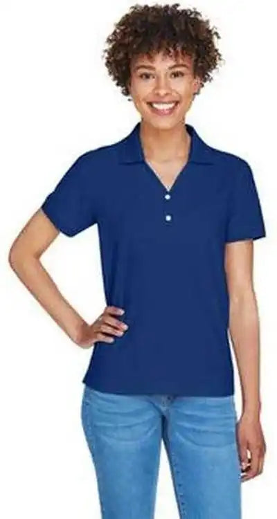 Devon & Jones D100w Ladies’ Pima Pique Y-collar Polo - True Royal