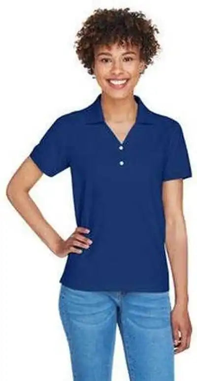 Devon & Jones D100w Ladies’ Pima Pique Y-collar Polo - True Royal
