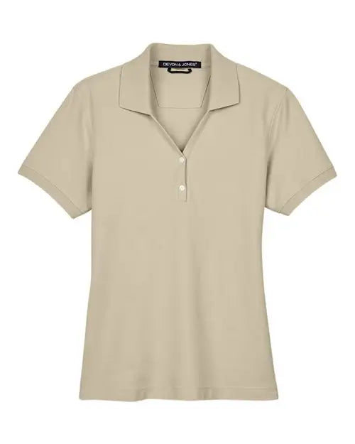 Devon & Jones D100w Women’s Pima Piquã Polo - Stone